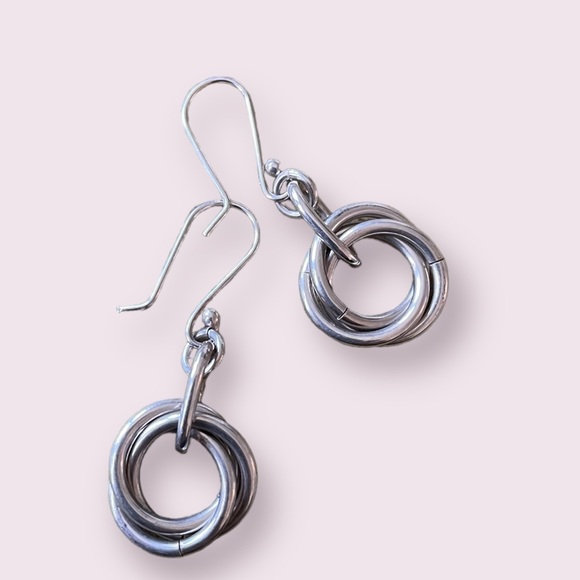 Silver Love Knot Earrings - Picture 2 of 2